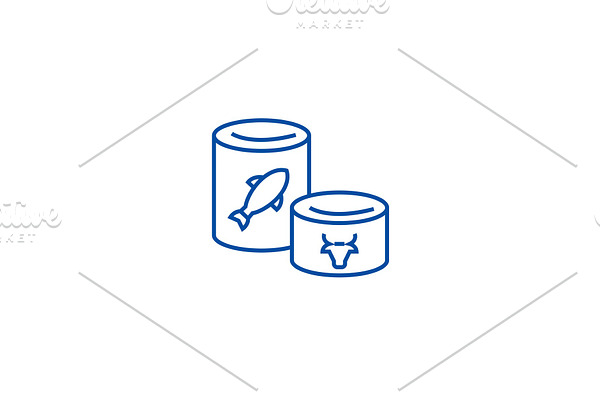 Canned goods line icon concept