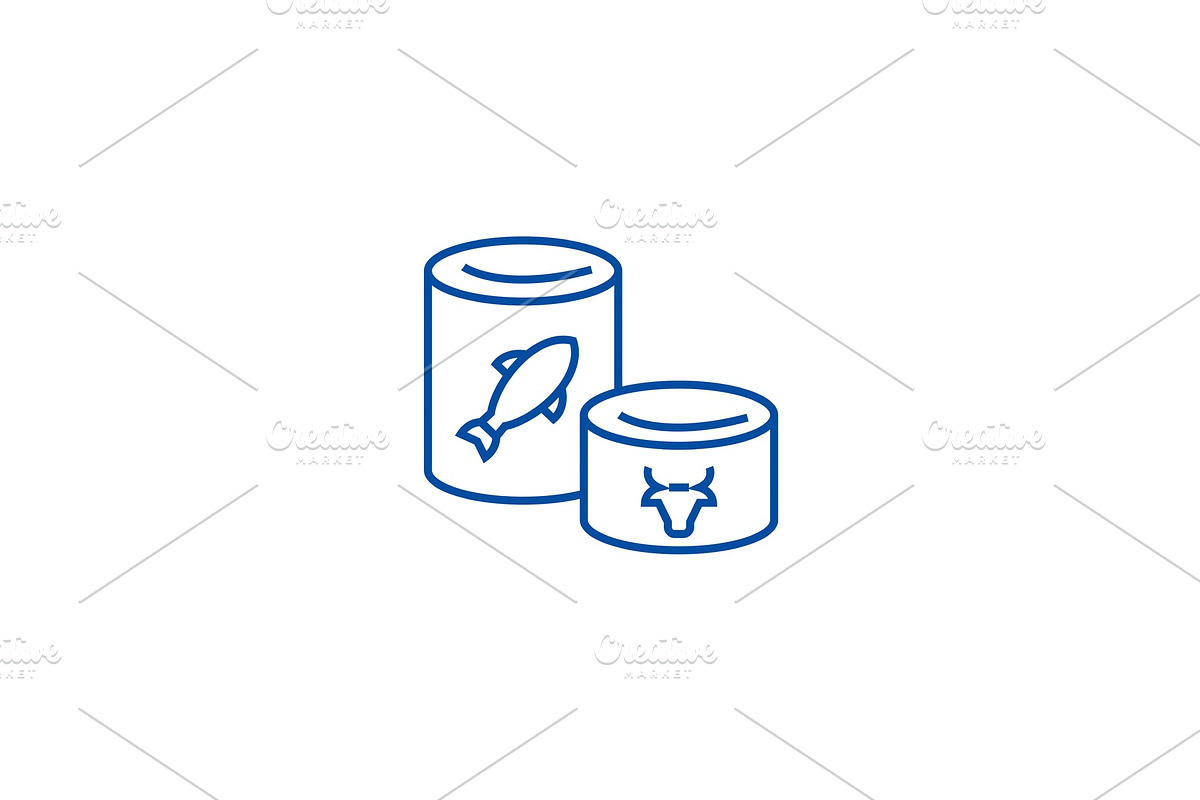 Canned goods line icon concept in Illustrations - product preview 8