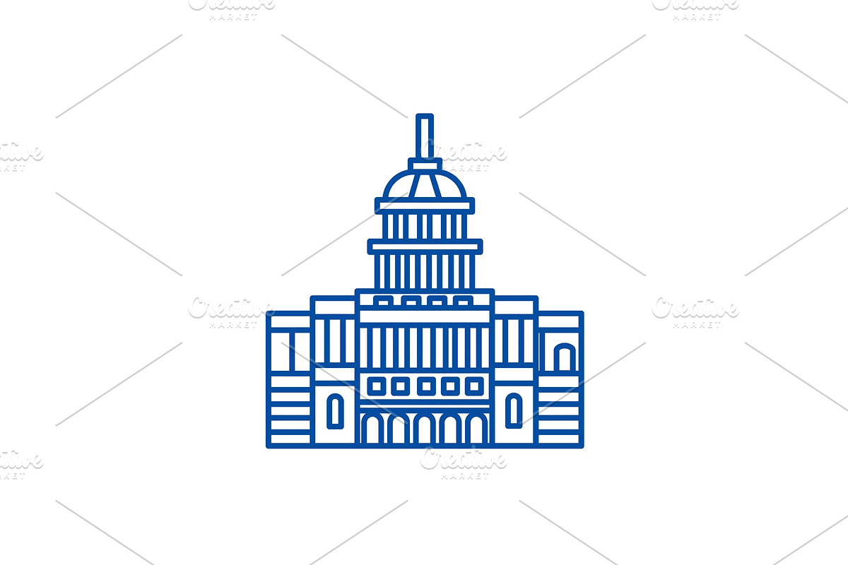 Capitol, usa line icon concept in Illustrations - product preview 8