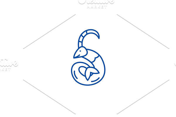 Capricorn zodiac sign line icon