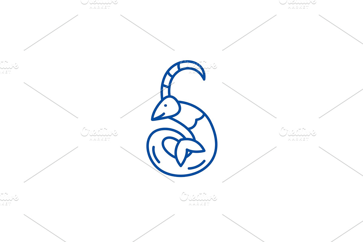 Capricorn zodiac sign line icon in Illustrations - product preview 8