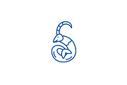 Capricorn zodiac sign line icon