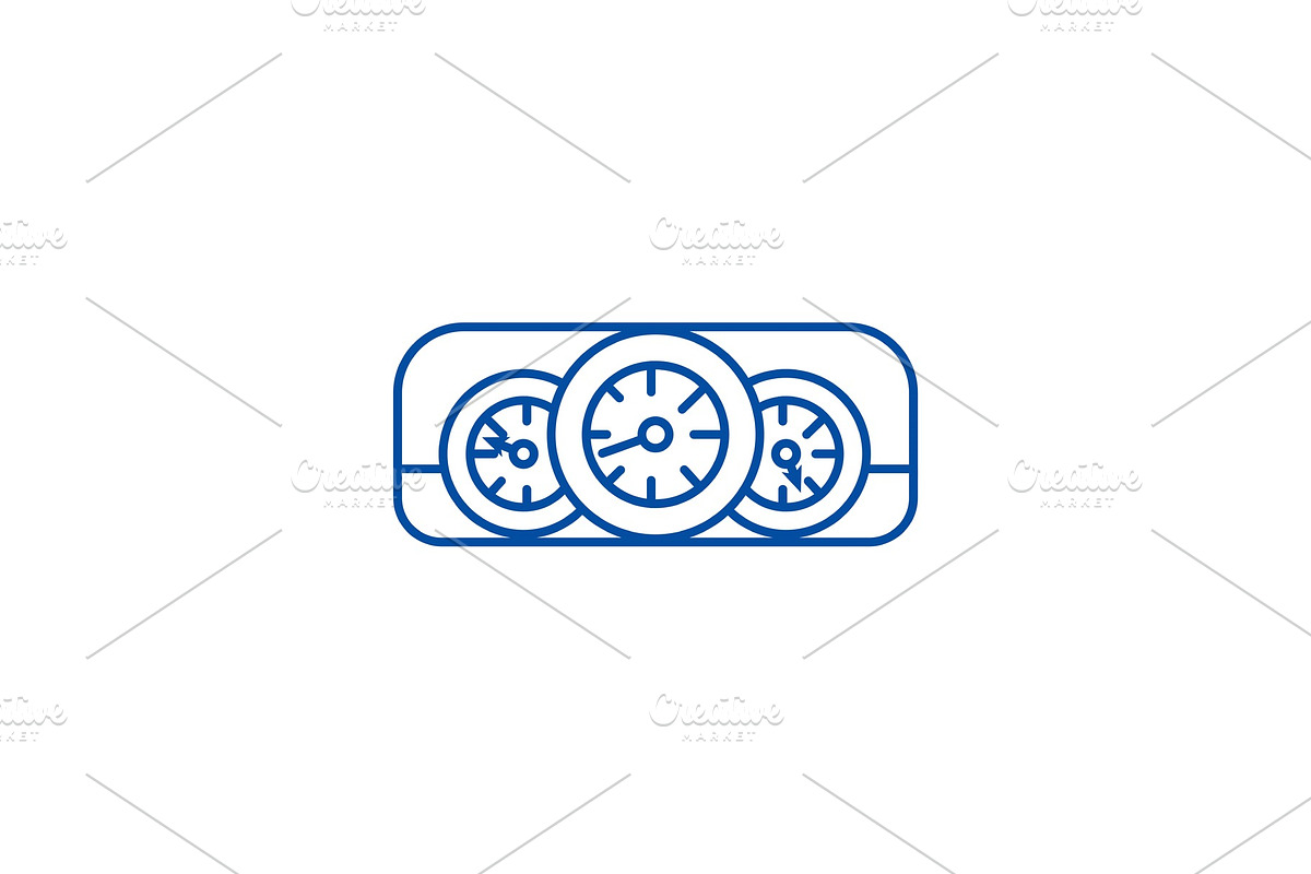Car dashboard line icon concept. Car in Illustrations - product preview 8