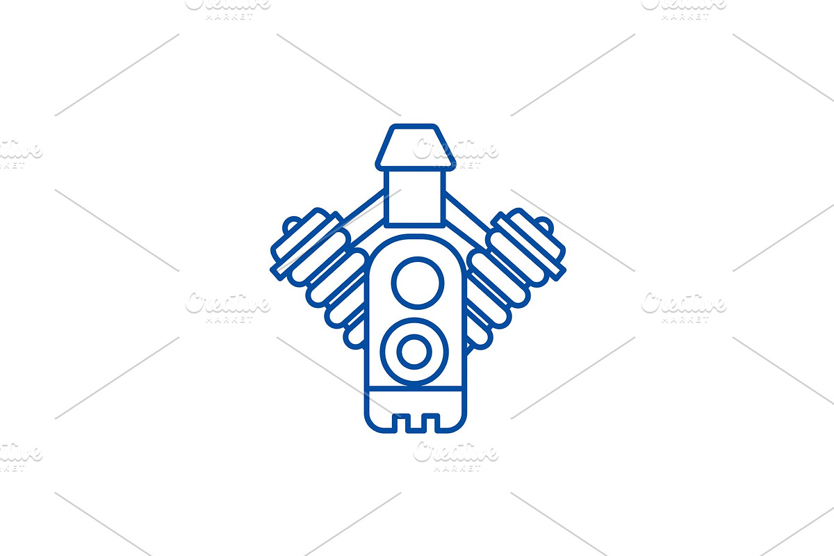 Car engine line icon concept. Car in Illustrations - product preview 8