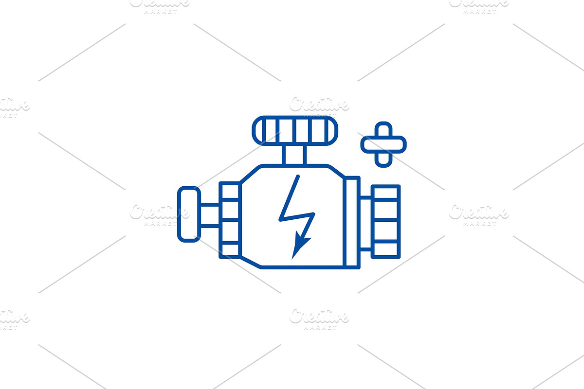 Car engine sign line icon concept in Illustrations - product preview 8