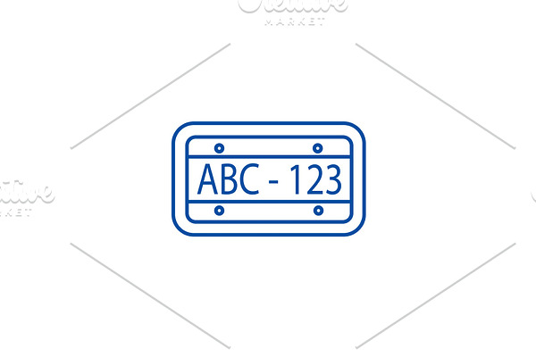 Car number line icon concept. Car