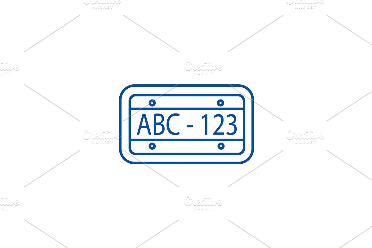 Car number line icon concept. Car in Illustrations - product preview 8