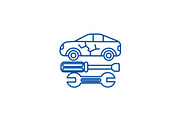 Car service line icon concept. Car