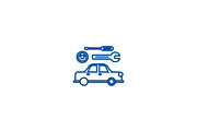 Car service sign line icon concept