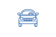 Car vehicle, front view line icon