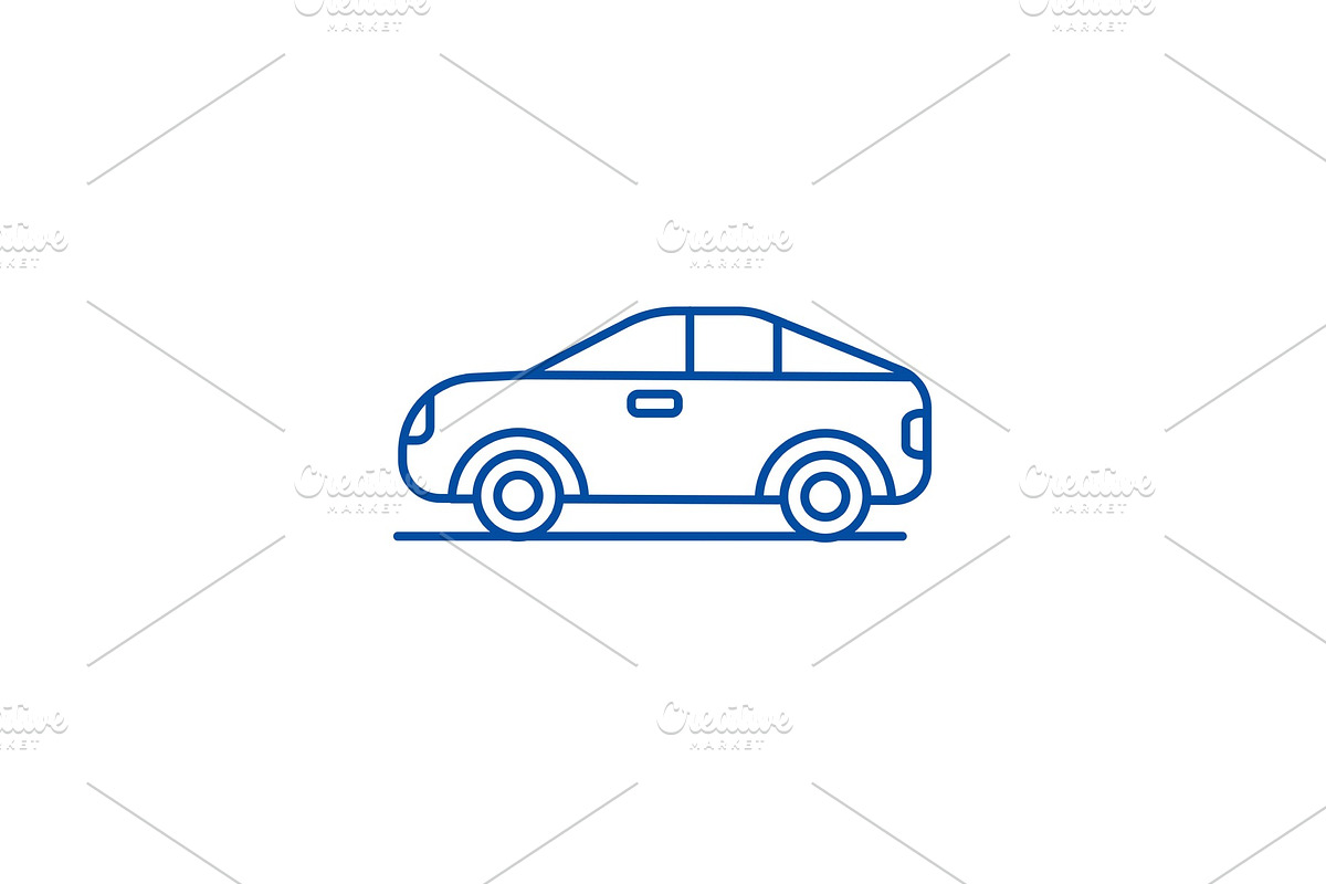 Car, vehicle, automobile line icon in Illustrations - product preview 8