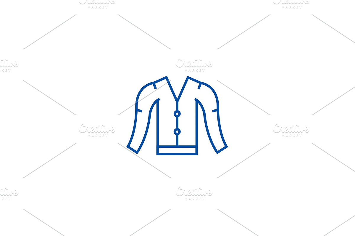 Cardigan line icon concept. Cardigan in Illustrations - product preview 8
