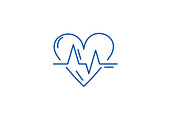 Cardiology line icon concept