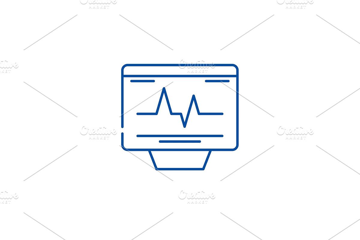 Cardiovascular check line icon in Objects - product preview 8