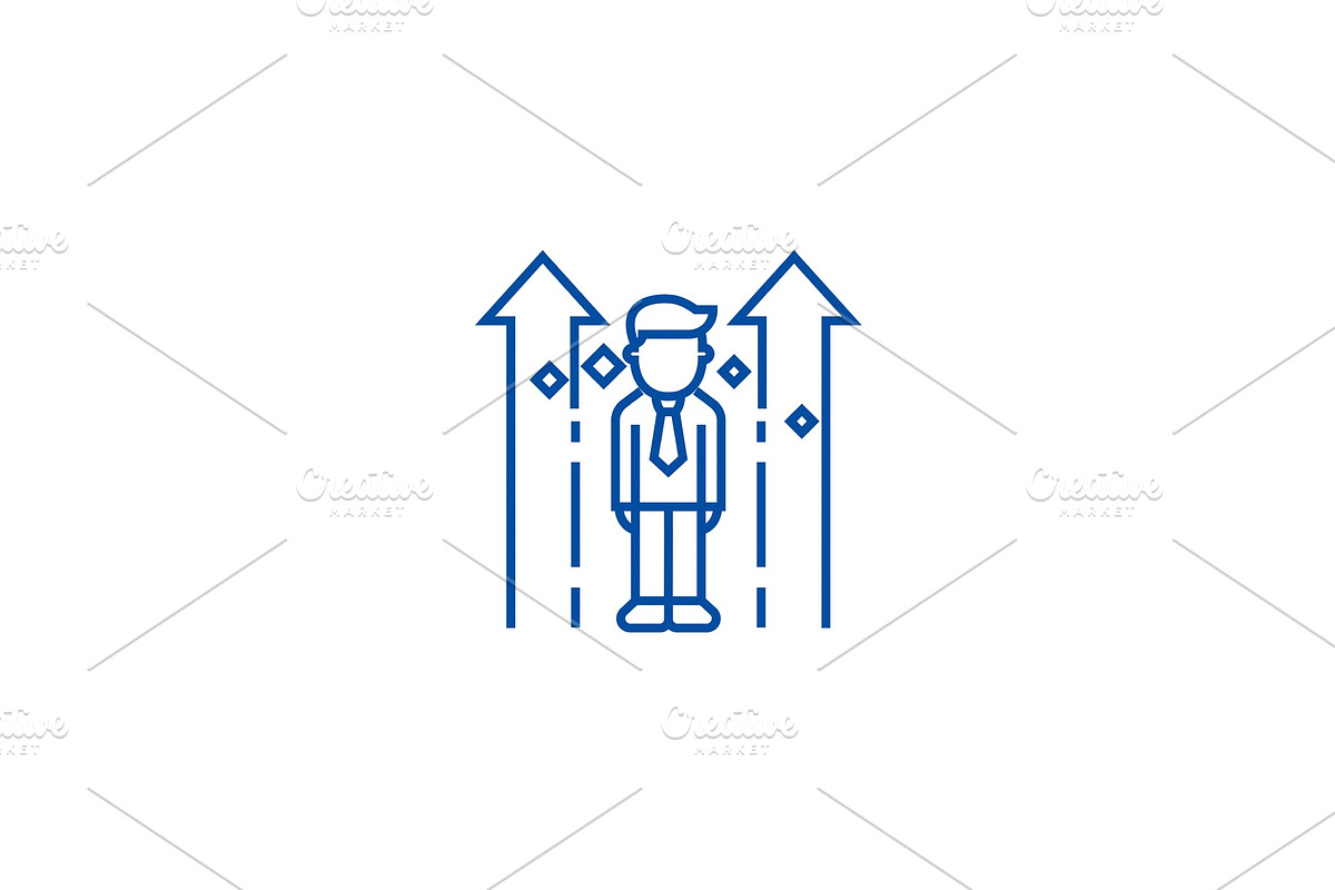 Career up,personality line icon in Illustrations - product preview 8
