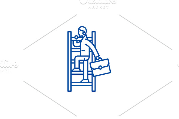 Career way line icon concept. Career