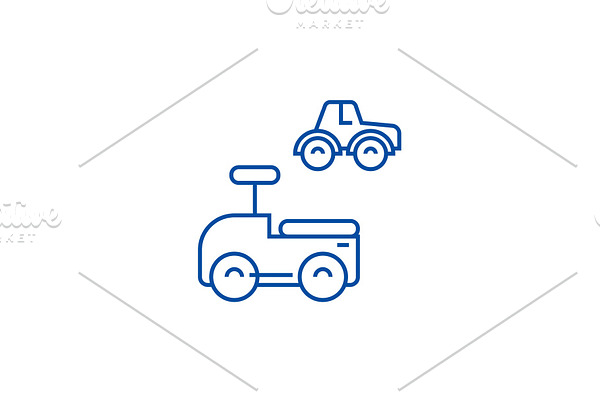 Cars toys line icon concept. Cars