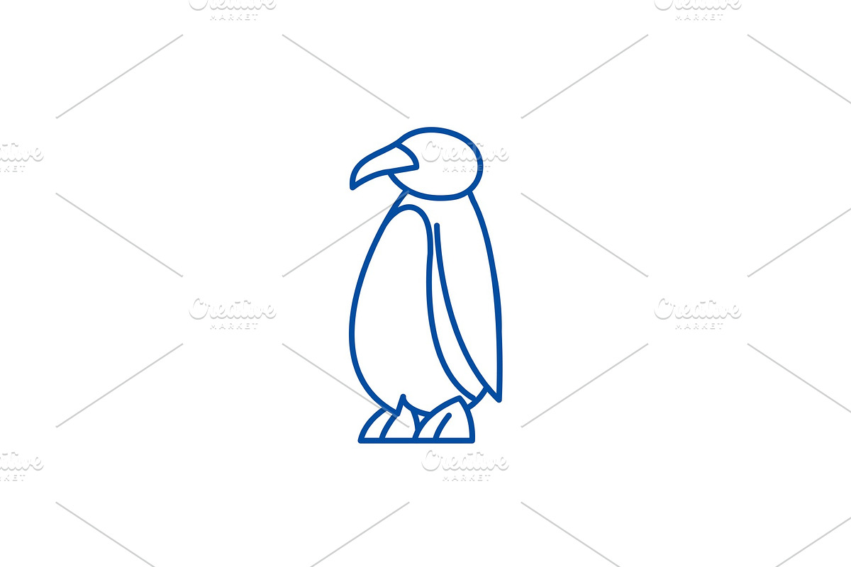 Cartoon penguin line icon concept in Illustrations - product preview 8