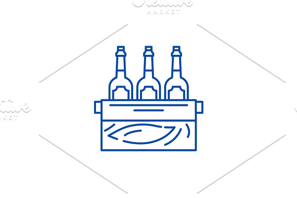 Case of beer line icon concept. Case