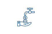 Cash flow line icon concept. Cash