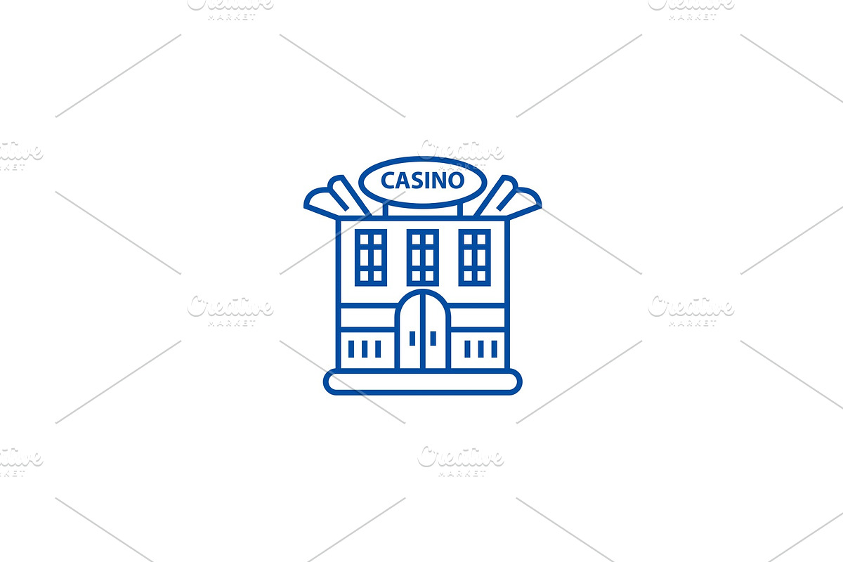 Casino building line icon concept in Illustrations - product preview 8