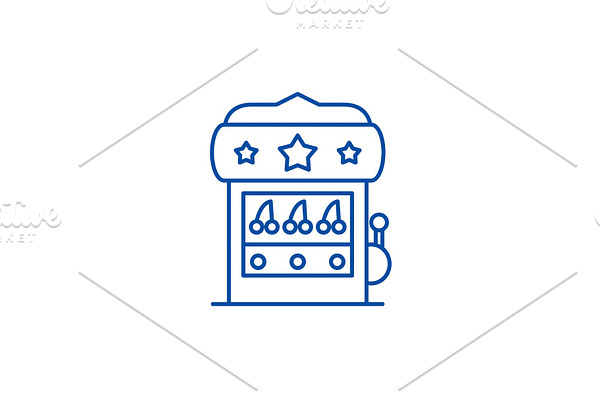 Casino machine line icon concept