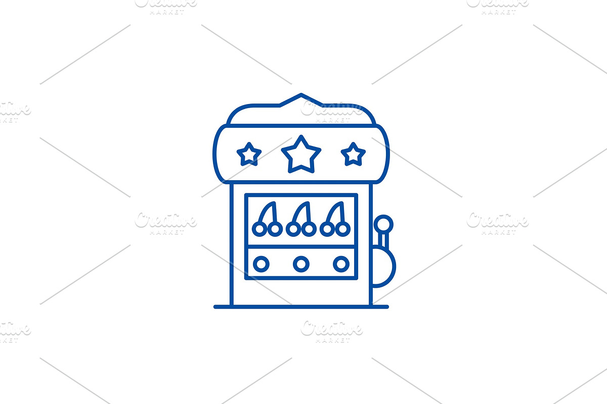 Casino machine line icon concept in Illustrations - product preview 8