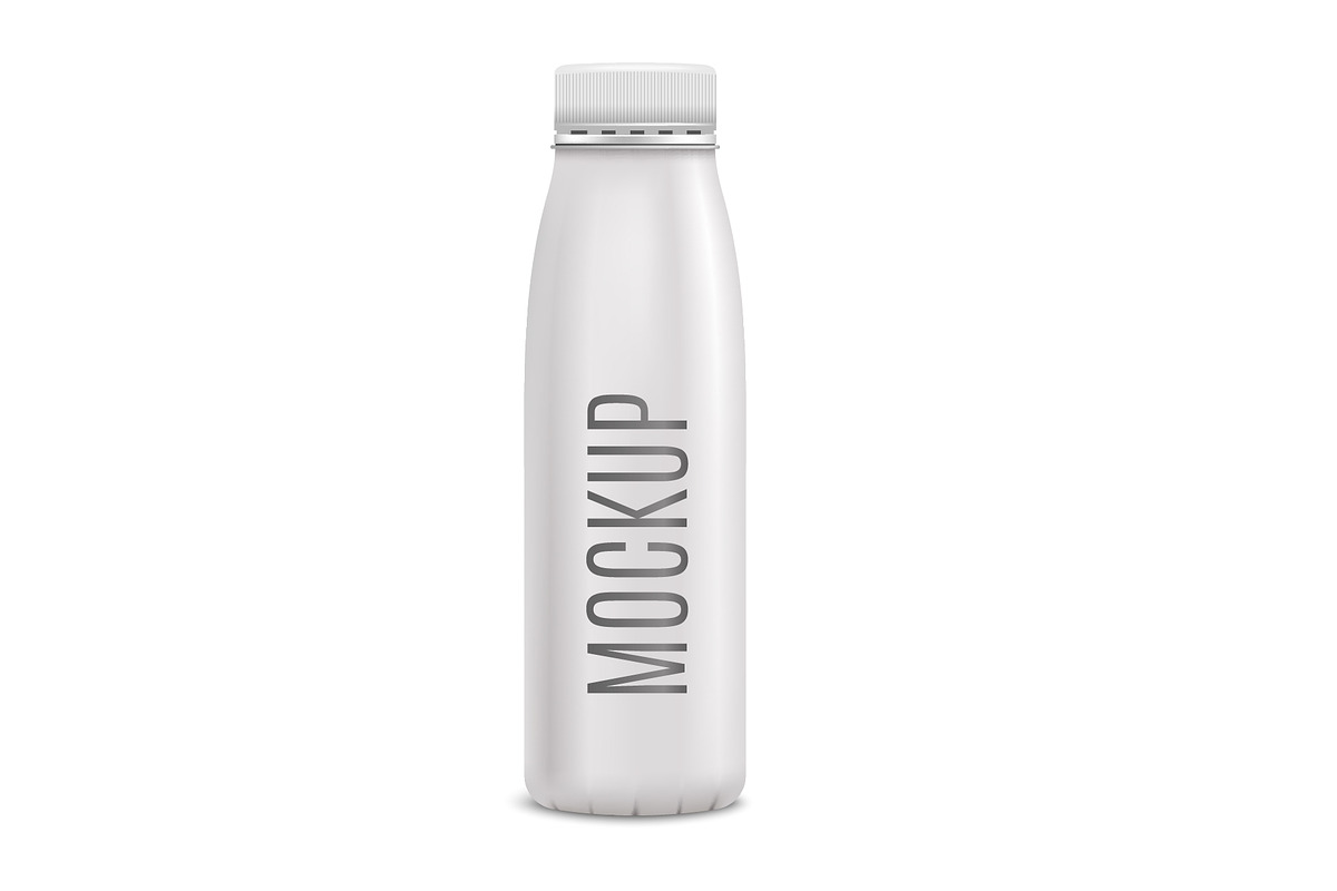Mockup Yogurt Bottle Realistic in Objects - product preview 8