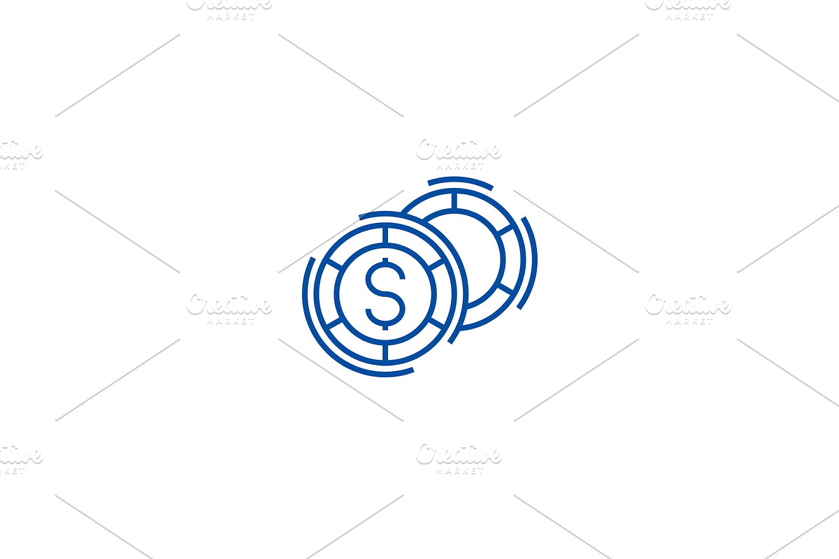 Casino,board games line icon concept in Illustrations - product preview 8