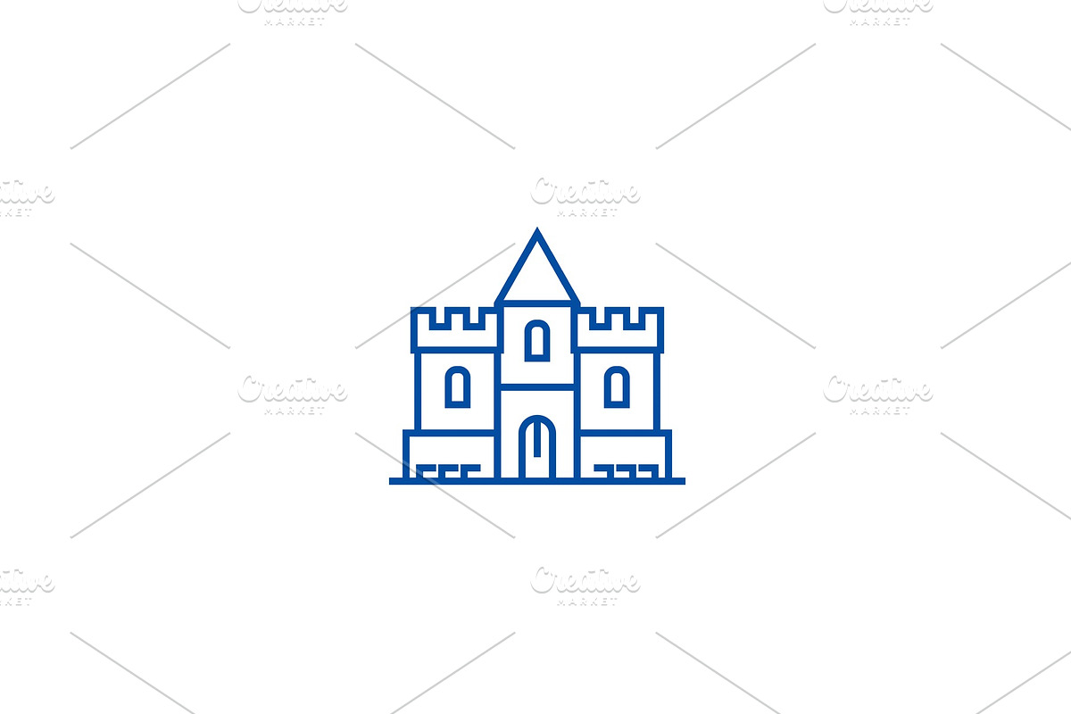 Castle line icon concept. Castle in Illustrations - product preview 8