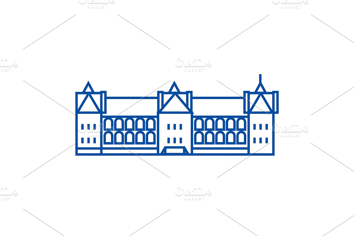 Castle in france line icon concept in Illustrations - product preview 8