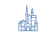 Castle in germany line icon concept