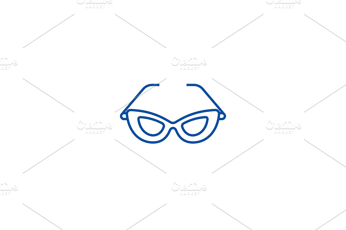Cat eye glasses line icon concept in Illustrations - product preview 8