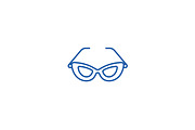 Cat eye glasses line icon concept