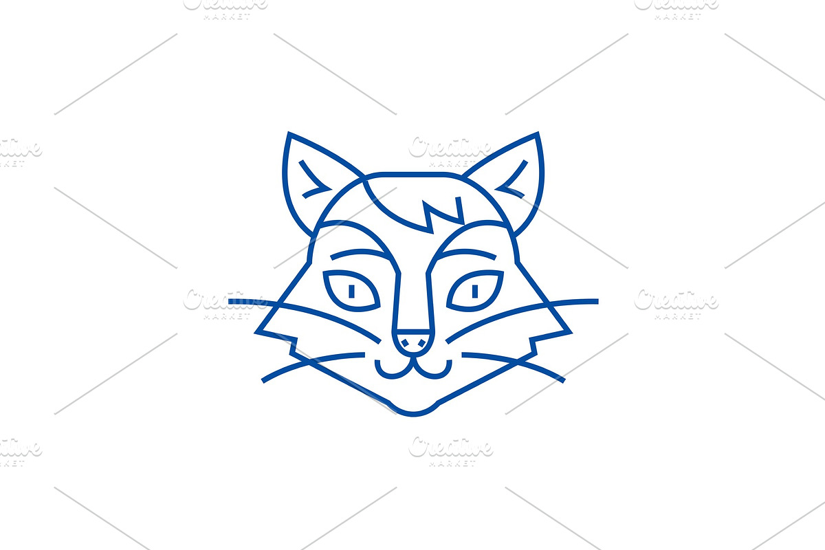 Cat head line icon concept. Cat head in Illustrations - product preview 8