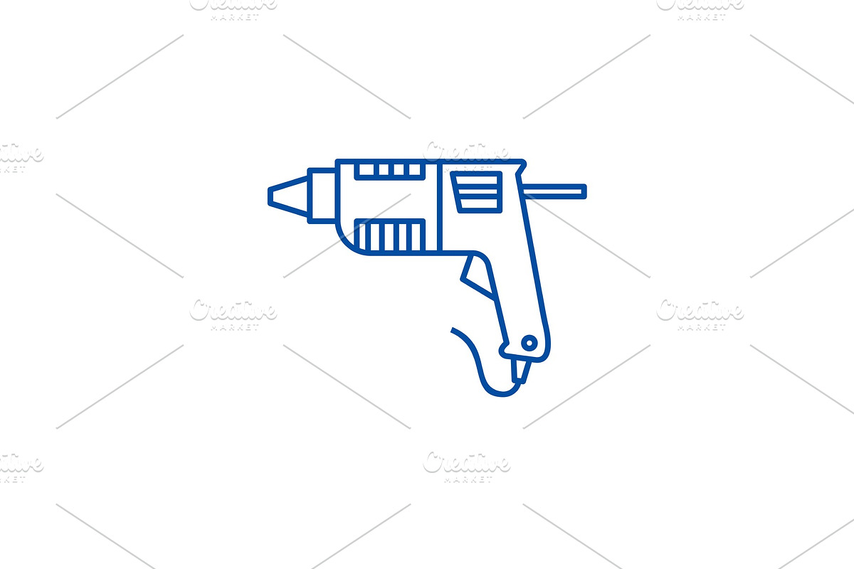 Caulk gun,glue gun line icon concept in Illustrations - product preview 8