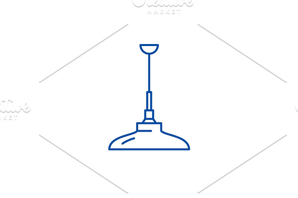 Ceiling lamp line icon concept