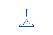 Ceiling lamp line icon concept