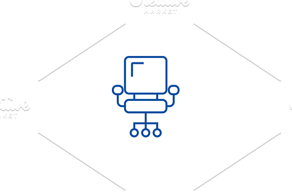 Ceo office chair line icon concept