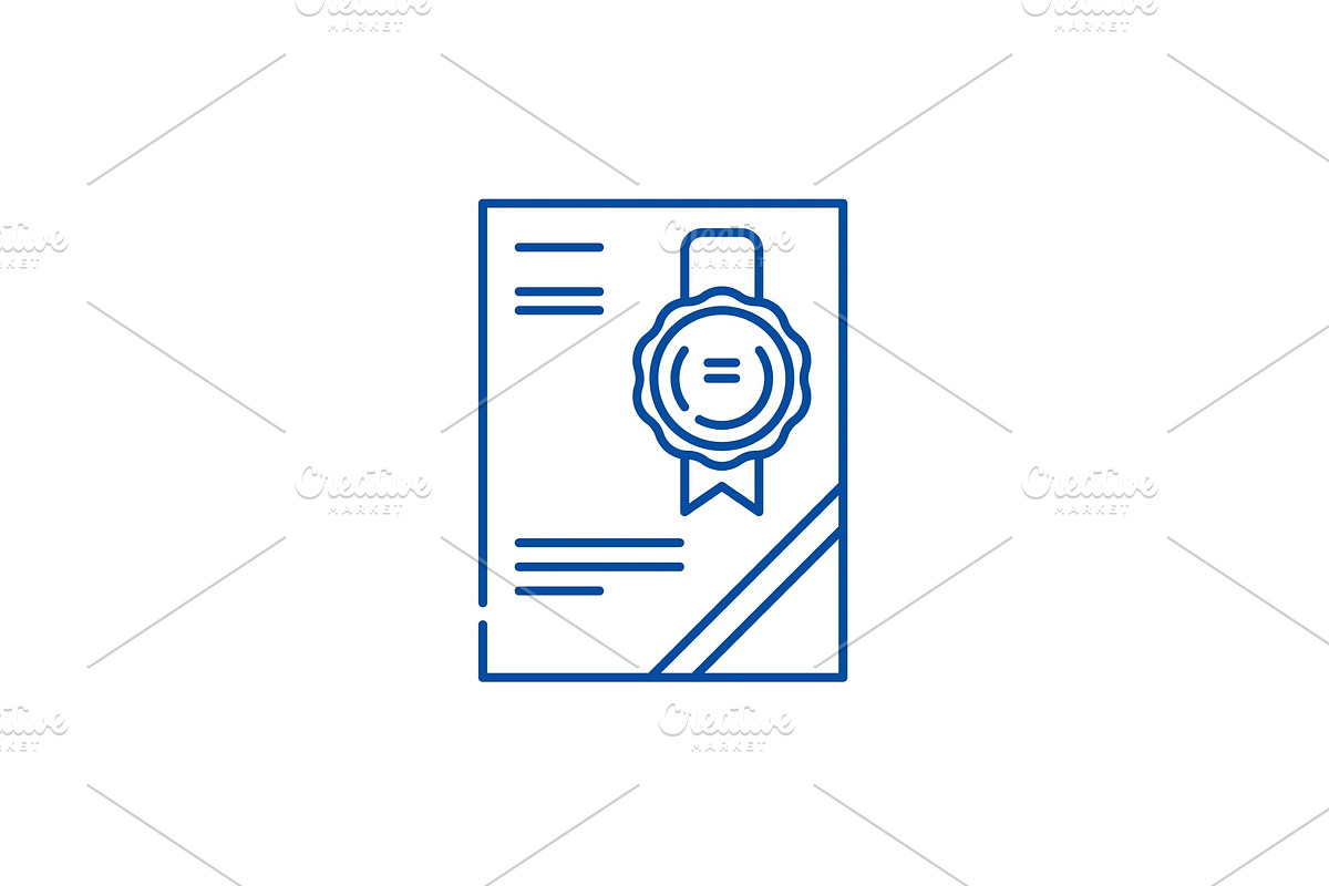 Cerificate line icon concept in Illustrations - product preview 8