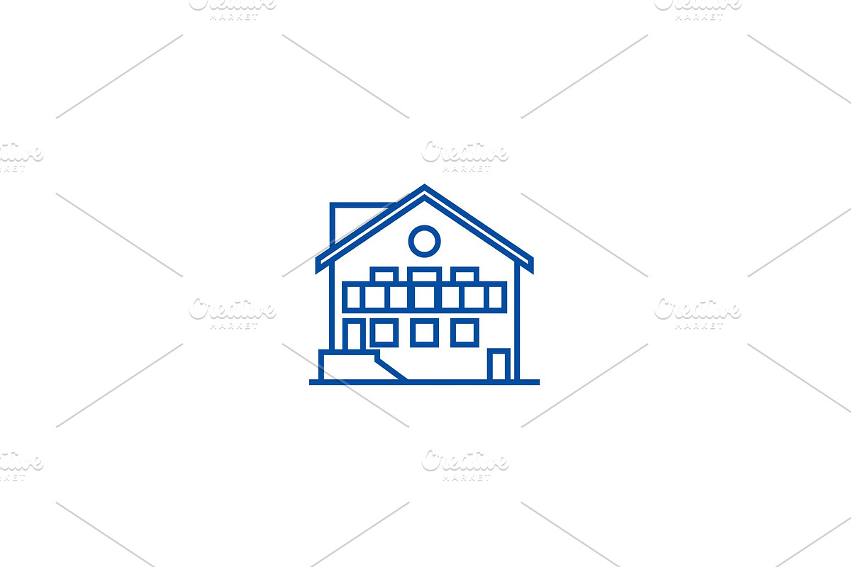 Chalet line icon concept. Chalet in Illustrations - product preview 8