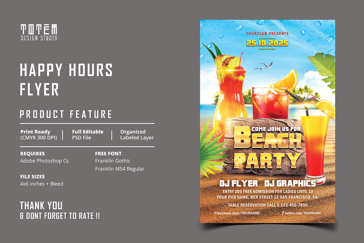 BEACH PARTY FLYER in Flyer Templates - product preview 8