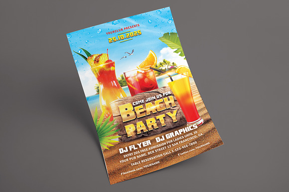 BEACH PARTY FLYER in Flyer Templates - product preview 1