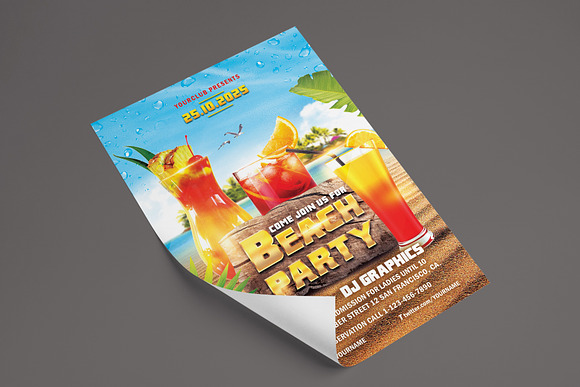 BEACH PARTY FLYER in Flyer Templates - product preview 2
