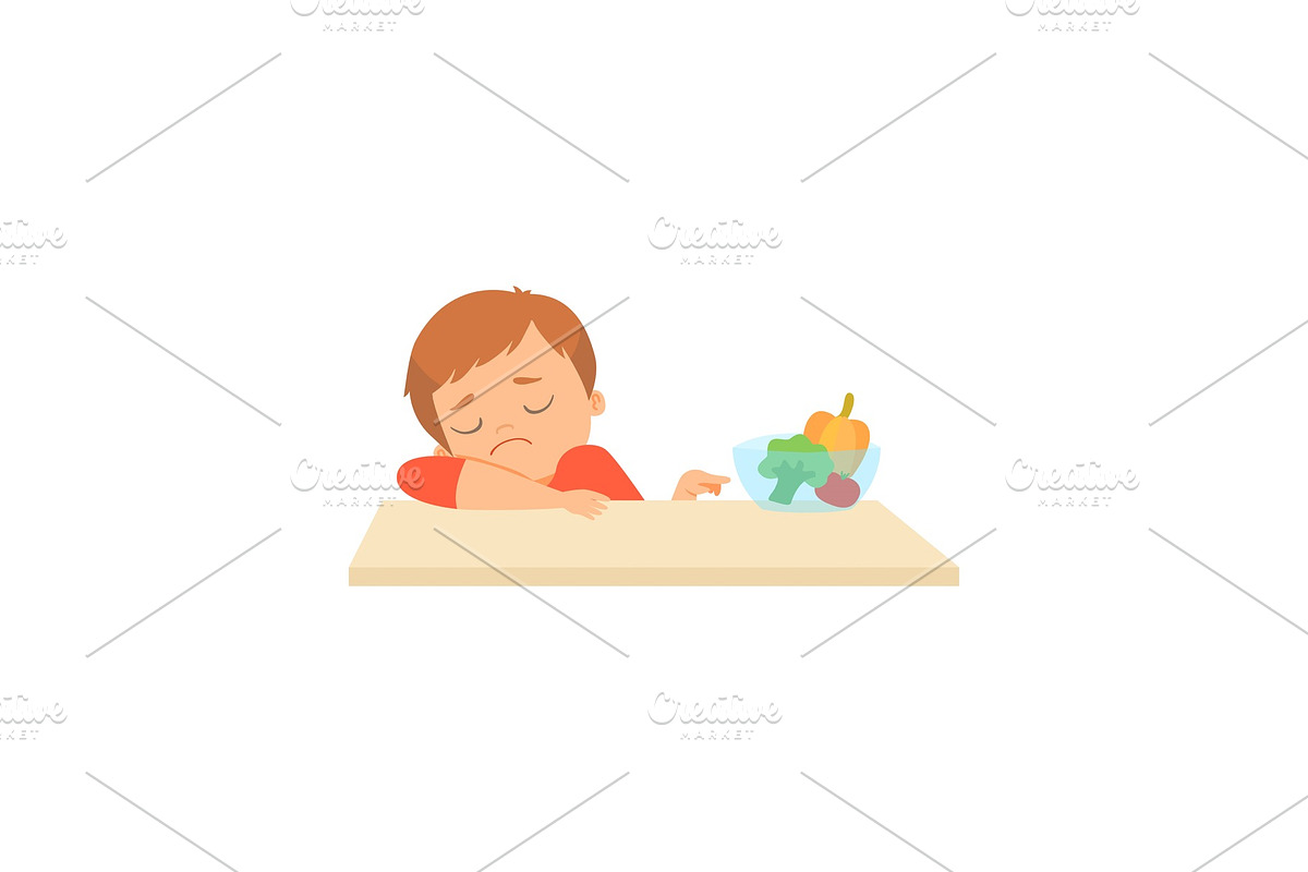 Cute Little Boy Does Not Want to in Illustrations - product preview 8
