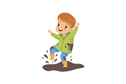 Cute Boy Jumping in Dirt, Cute