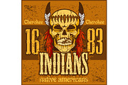 American native chief skull -
