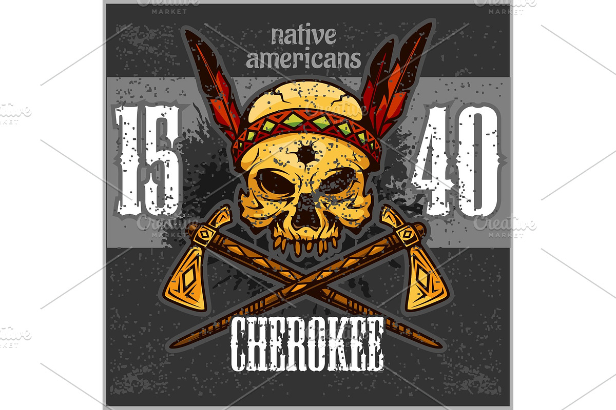 Skull of an indian warrior vector in Objects - product preview 8