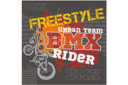 BMX rider - urban team. Vector