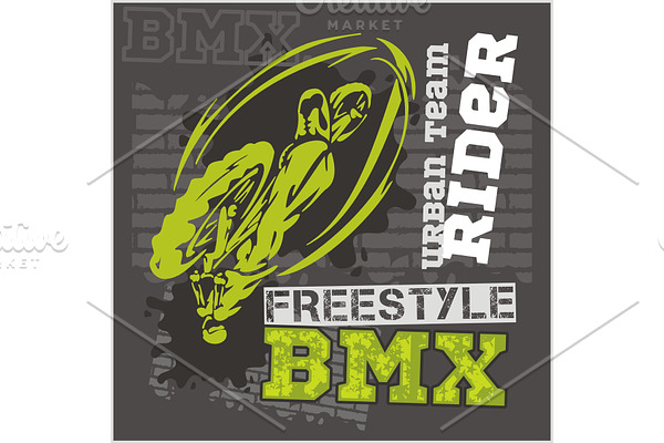 BMX rider - urban team. Vector